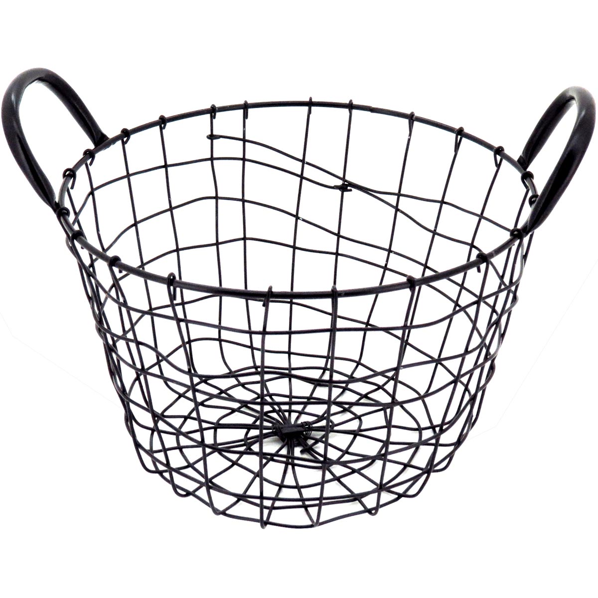 Conjunto de Cestas Decorativas Redondas Metal Preto 3 Peças