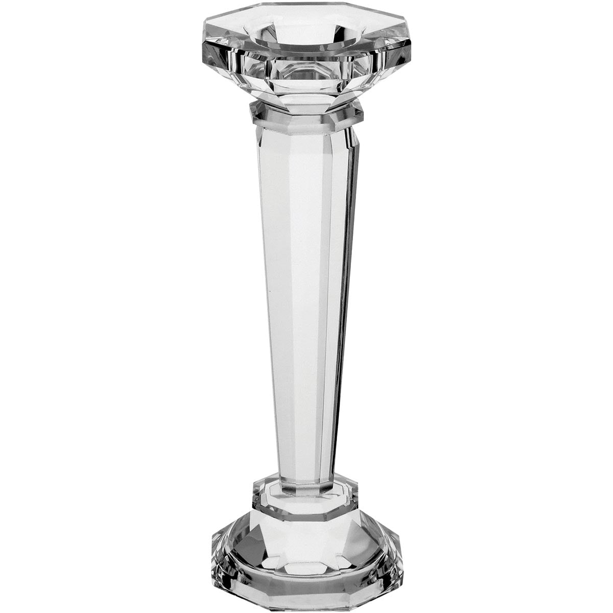 Castiçal de Cristal Transparente Illusion 23x8cm para Velas