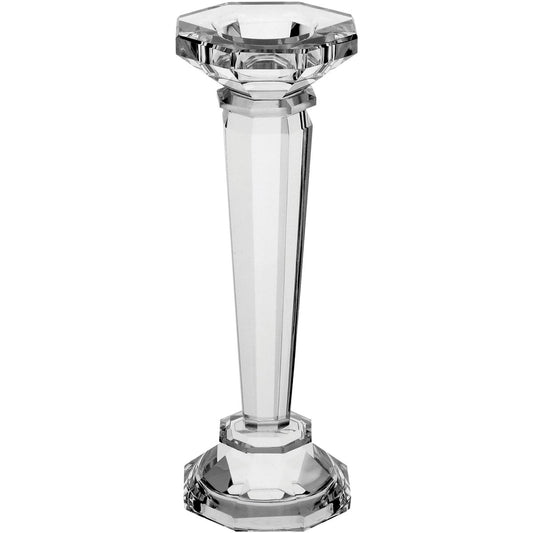 Castiçal de Cristal Transparente Illusion 23x8cm para Velas