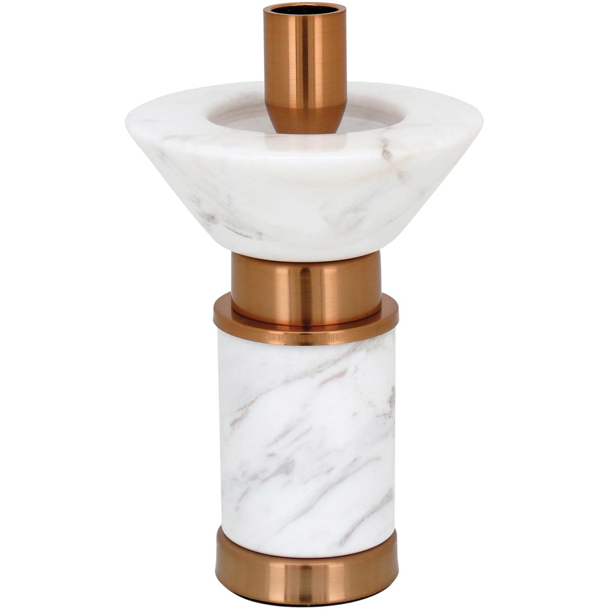 Castiçal de Mármore Fête 20cm Cobre para Decoração Elegante