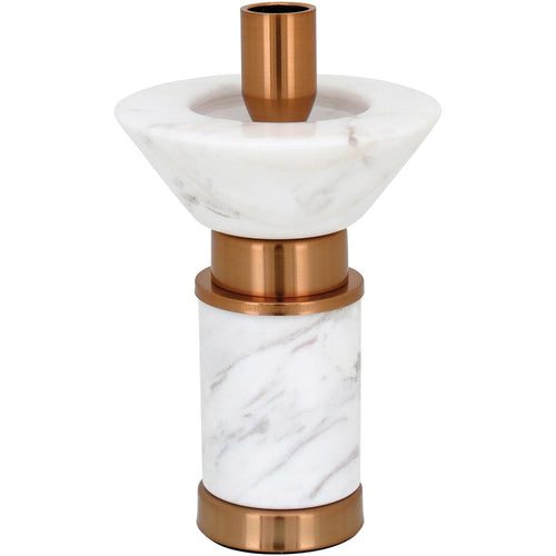 Castiçal de Mármore Fête 20cm Cobre para Decoração Elegante