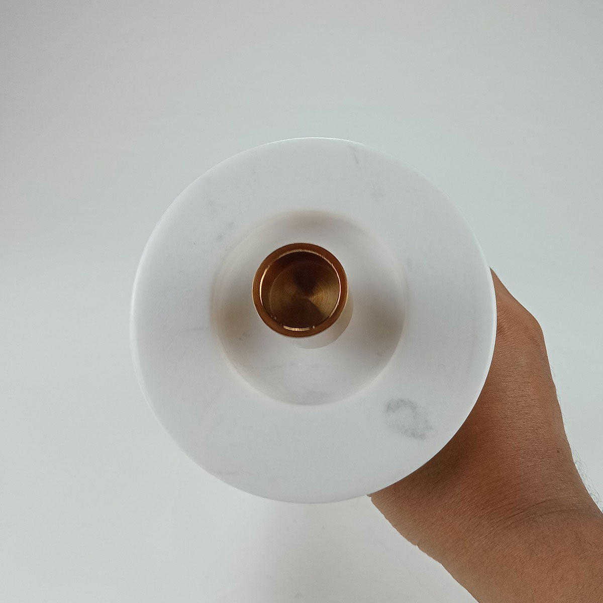 Castiçal de Mármore Fête 20cm Cobre para Decoração Elegante