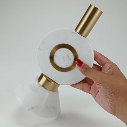 Castiçal de Mármore Fête 24cm Cobre - Elegância para Decoração