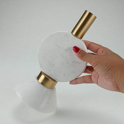 Castiçal de Mármore Fête 24cm Cobre - Elegância para Decoração