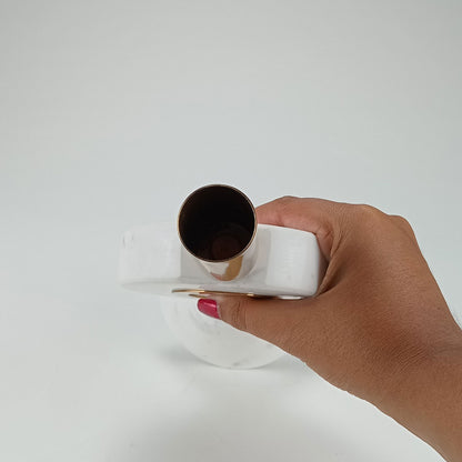 Castiçal de Mármore Fête 24cm Cobre - Elegância para Decoração