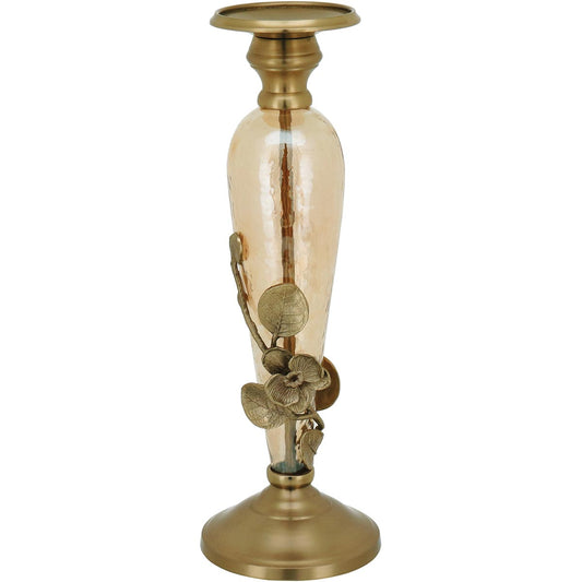 Castiçal Dourado Home&Co Sanctur Metal Lustrado 36x12x12cm