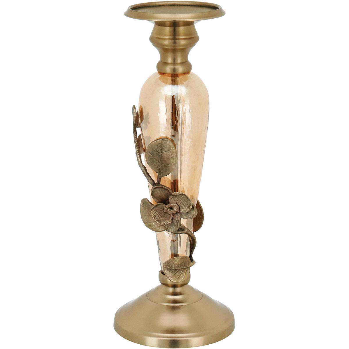 Castiçal Porta Velas Dourado Home&Co Sanctur Metal 31,5cm Lustrado