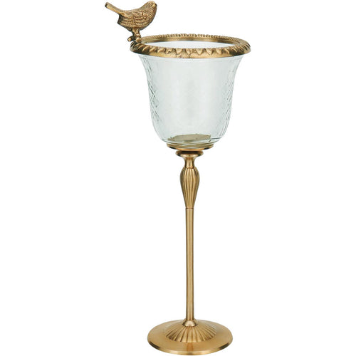 Castiçal Dourado Home&Co Sancti Vidro 38x17cm para Velas