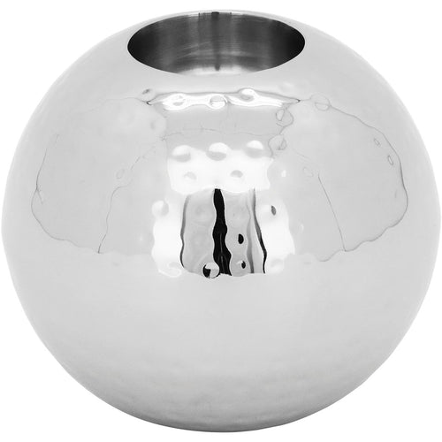 Castiçal Prateado Inox Home&Co Areta 9x10cm para Velas