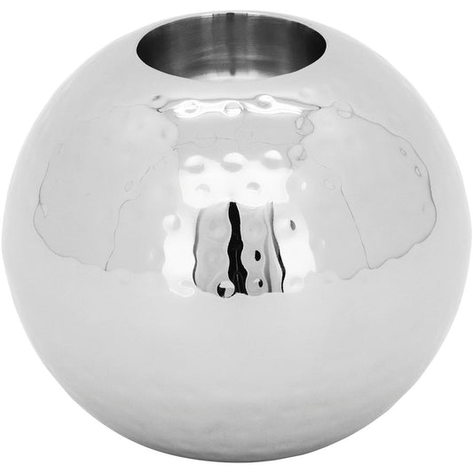 Castiçal Prateado Inox Home&Co Areta 9x10cm para Velas