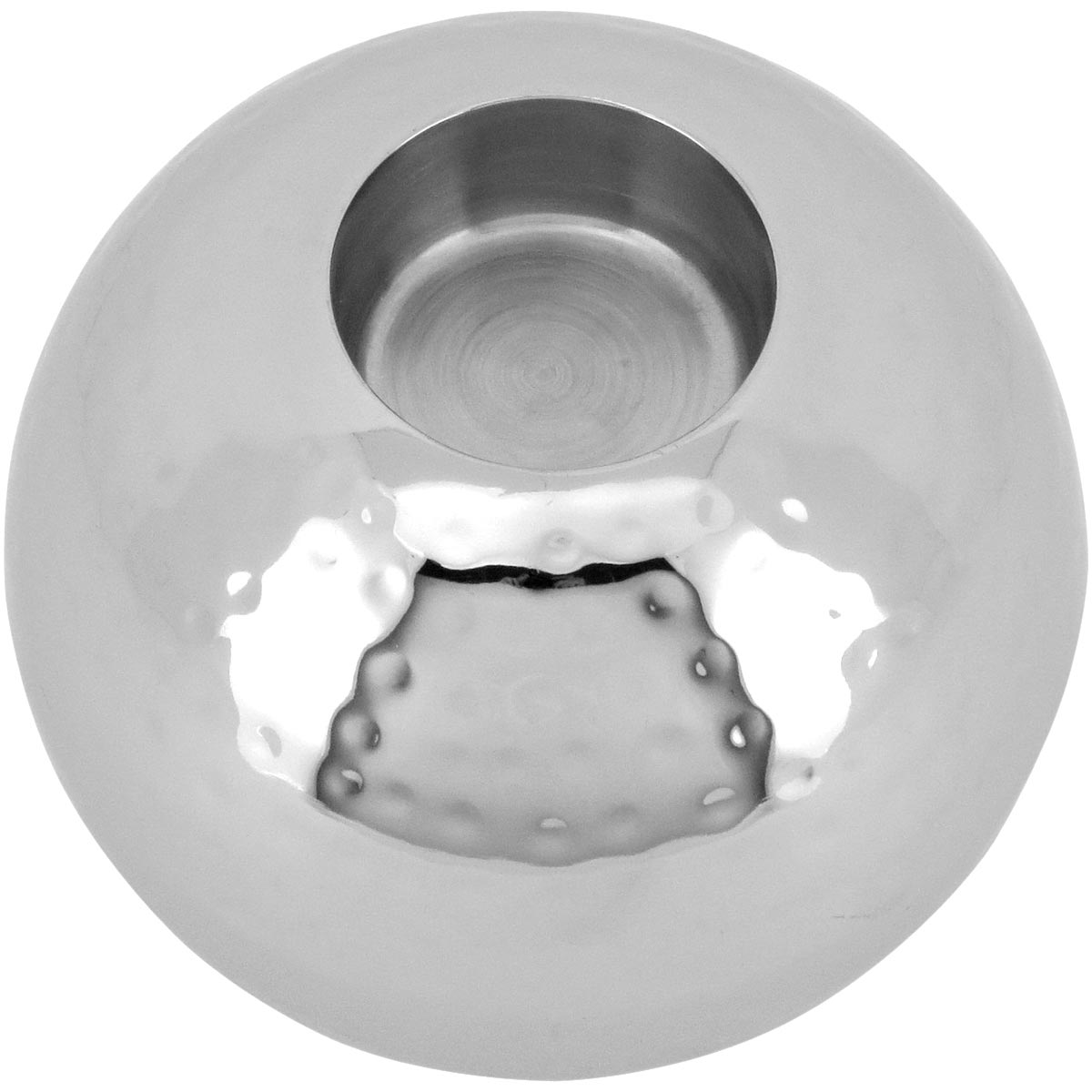 Castiçal Prateado Inox Home&Co Areta 9x10cm para Velas