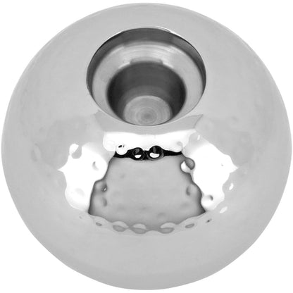 Castiçal Prateado Inox Home&Co Areta 9x10cm para Velas