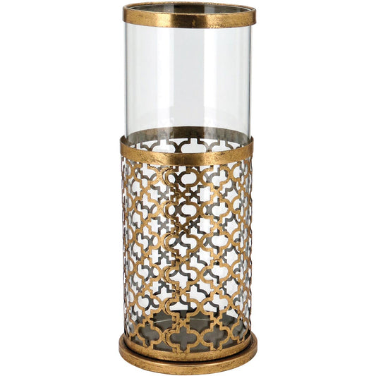 Lanterna Decorativa Dourada Metal Liban 42x17 cm para Interior e Exterior