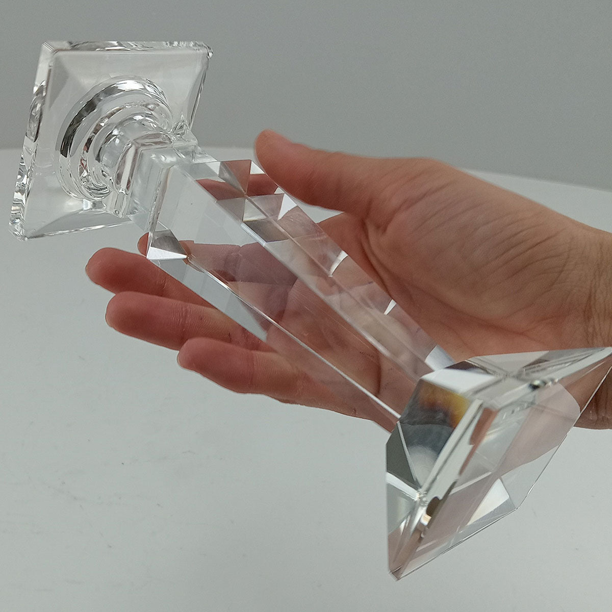 Castiçal de Vidro Cristal Spectrum 20cm Transparente para Velas