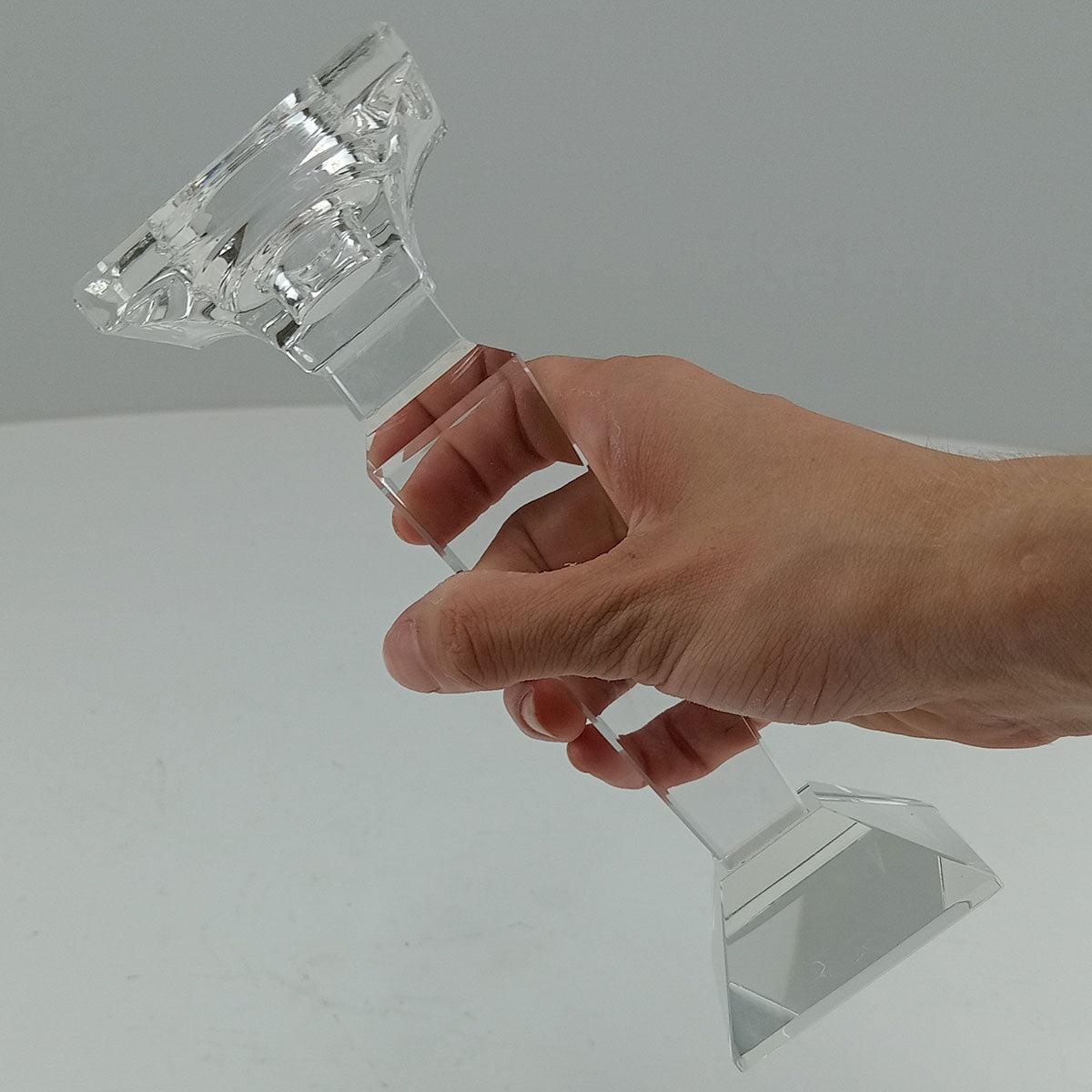 Castiçal de Vidro Cristal Spectrum 20cm Transparente para Velas