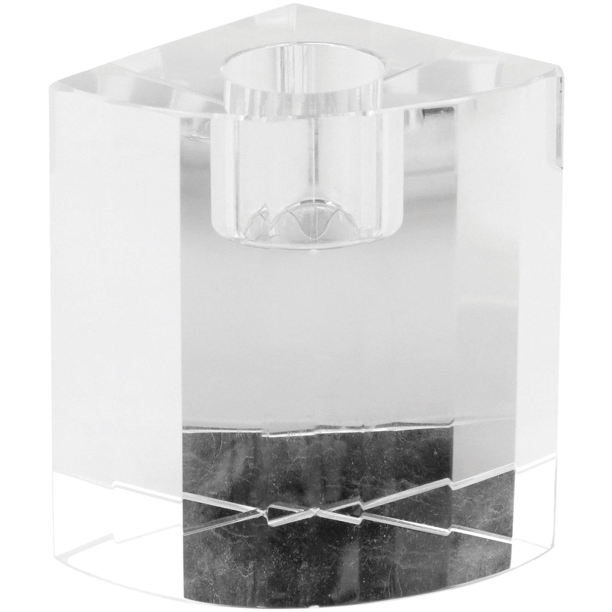 Castiçal Cristal Transparente Spectrum 8x7x5cm para Decoração