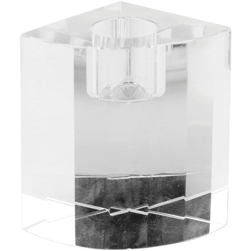 Castiçal Cristal Transparente Spectrum 8x7x5cm para Decoração