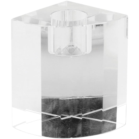 Castiçal Cristal Transparente Spectrum 8x7x5cm para Decoração