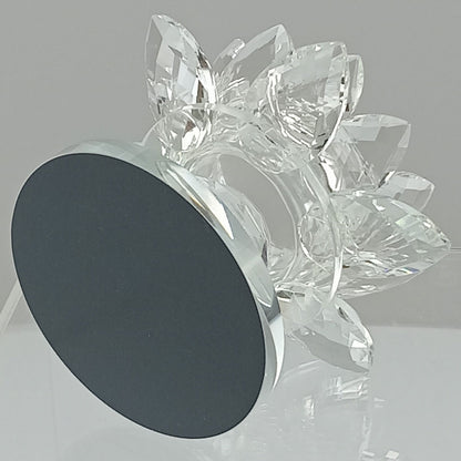 Castiçal de Vidro Cristal Transparente Vitrally 8x9cm para Velas