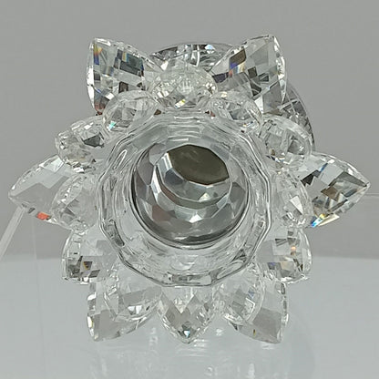 Castiçal de Vidro Cristal Transparente Vitrally 8x9cm para Velas