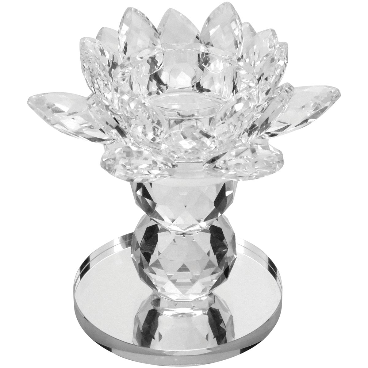 Castiçal de Cristal Transparente Vitrally 11x12cm para Decoração