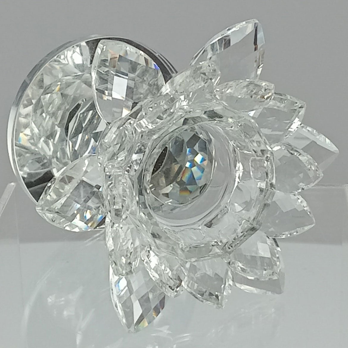 Castiçal de Cristal Transparente Vitrally 11x12cm para Decoração