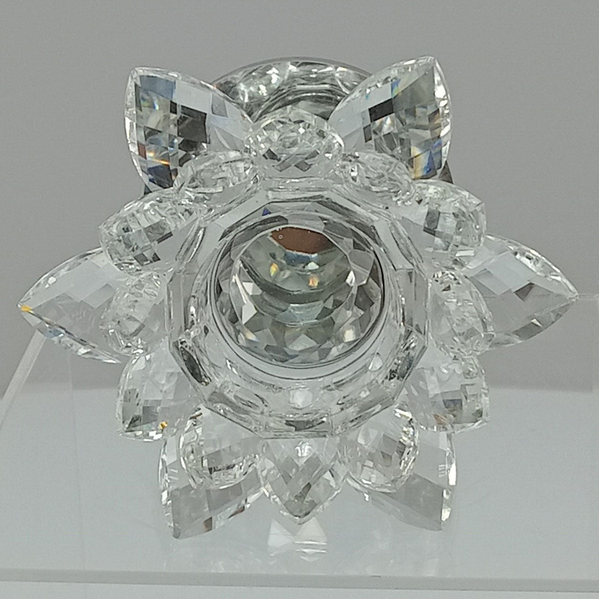 Castiçal de Cristal Transparente Vitrally 11x12cm para Decoração