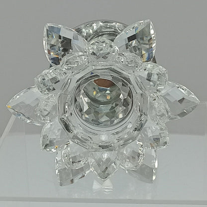 Castiçal de Cristal Transparente Vitrally 11x12cm para Decoração