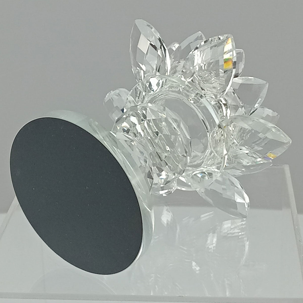 Castiçal de Cristal Transparente Vitrally 11x12cm para Decoração