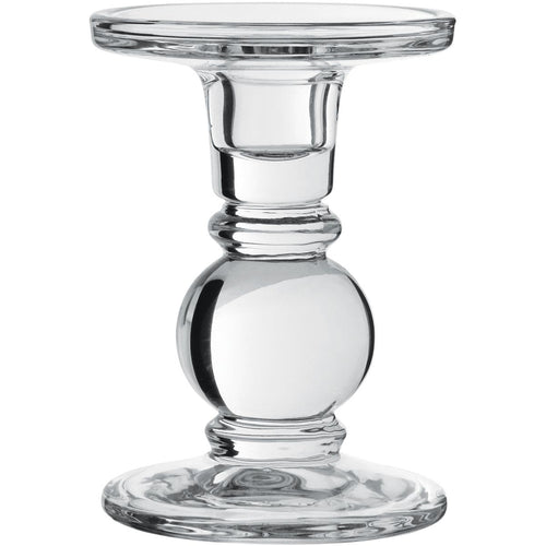 Castiçal Porta Velas Vidro Transparente 13x9x9cm Elegante