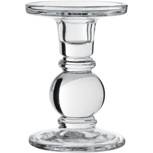 Castiçal Porta Velas Vidro Transparente 13x9x9cm Elegante