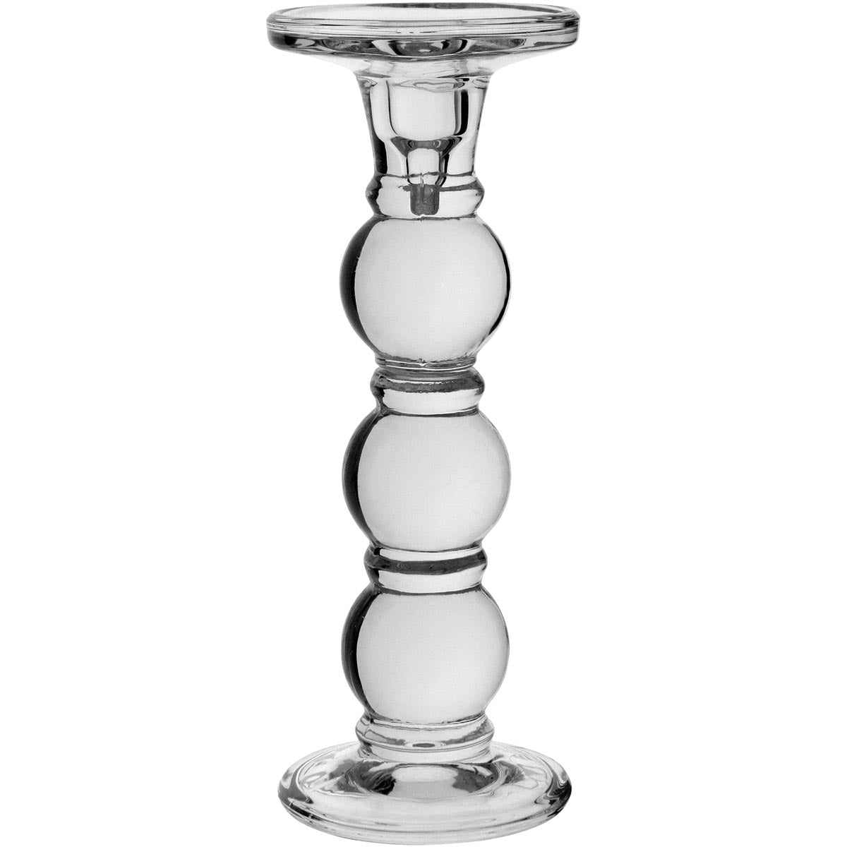 Castiçal de Vidro Transparente 24x9cm Para Velas Decorativas