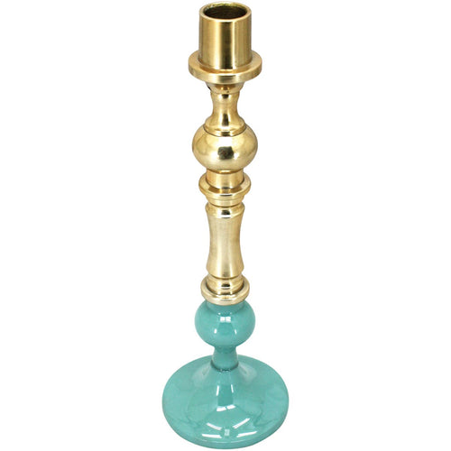 Castiçal Metal Verde Home&Co Grambello 28x9x9cm Decorativo