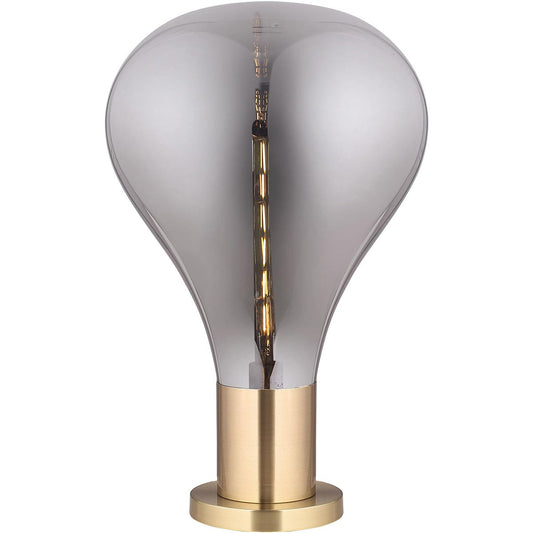 Luminária de Mesa Home&Co Vidro Cinza 53x40cm com Controle de Intensidade