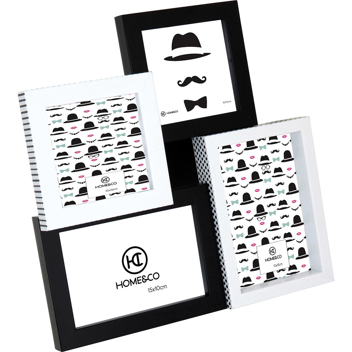 Porta-retratos Preto Home&Co Maddie 4 Fotos Plástico Durável