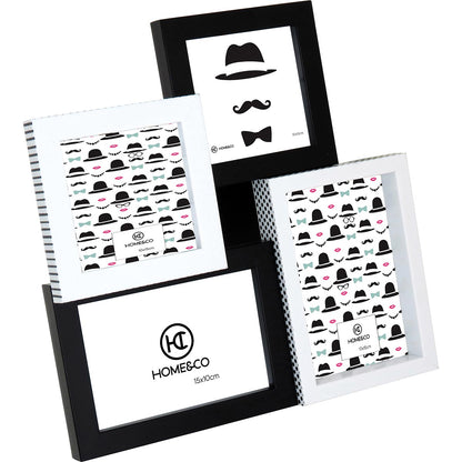 Porta-retratos Preto Home&Co Maddie 4 Fotos Plástico Durável
