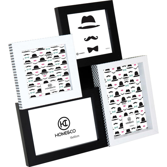 Porta-retratos Preto Home&Co Maddie 4 Fotos Plástico Durável
