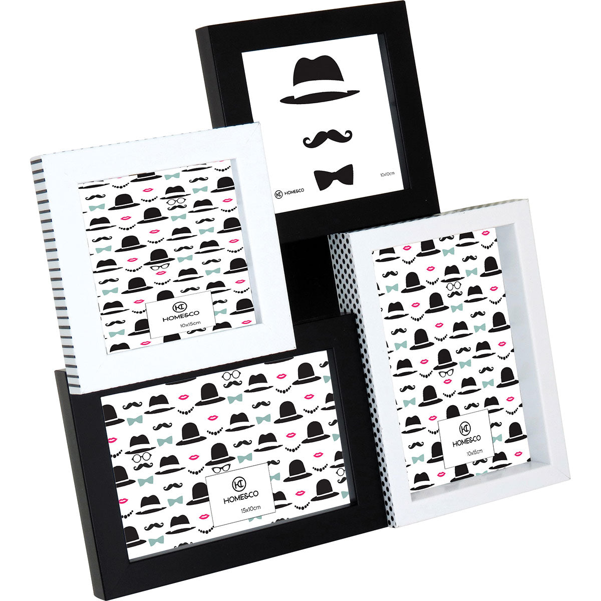Porta-retratos Preto Home&Co Maddie 4 Fotos Plástico Durável