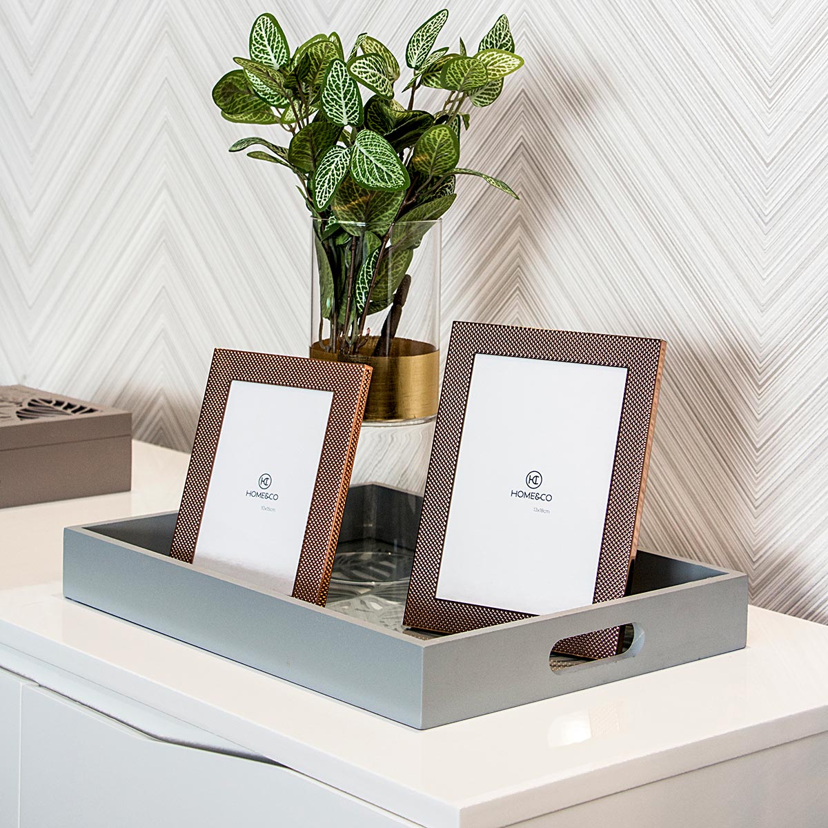 Porta-retratos 10x15cm Home&Co Marietas Metal Cobre 18x13x1cm