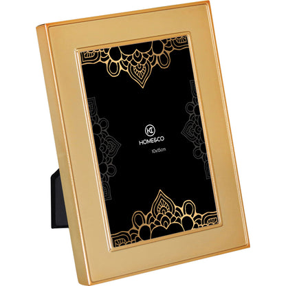 Porta-Retratos Dourado Home&Co Glória Metal 10x15cm 19x14x2cm