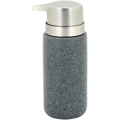 Porta Sabonete Líquido Cerâmica Cinza 260ml 16x8x6cm Clássico