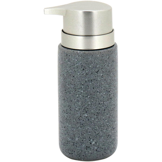 Porta Sabonete Líquido Cerâmica Cinza 260ml 16x8x6cm Clássico
