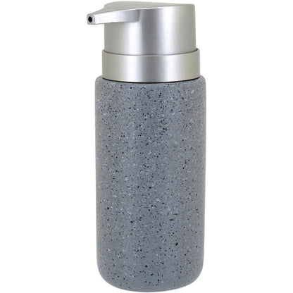 Porta Sabonete Líquido Cerâmica Cinza 260ml 16x8x6cm Clássico
