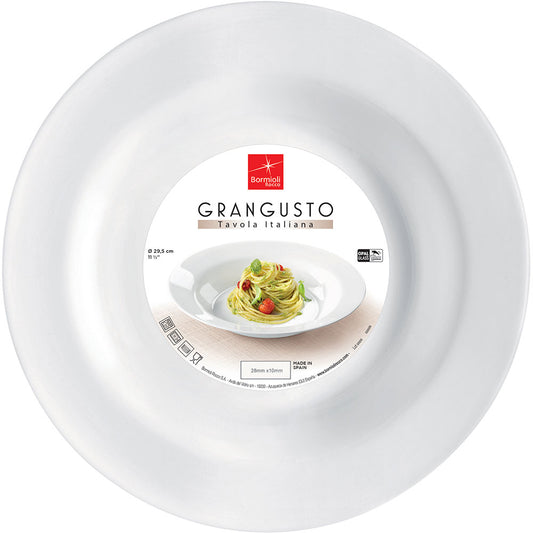 Prato de Pasta Bormioli Rocco Grangusto Vidro Temperado Branco 29cm