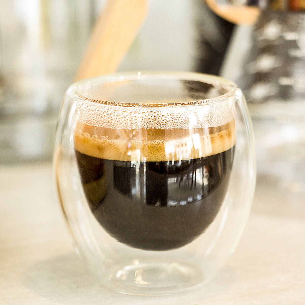 Xícara Café Clear Parede Dupla Borossilicato 80ml 6x7x7cm Transparente