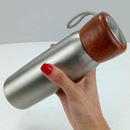 Garrafa Térmica Inox Prata Delicate 500ml Parede Dupla 22x7cm