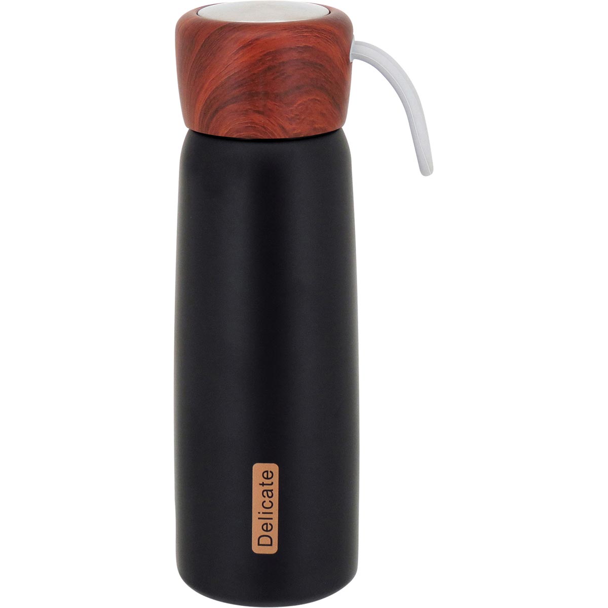 Garrafa Térmica Inox Preto 500ml Delicate Parede Dupla 22x7cm