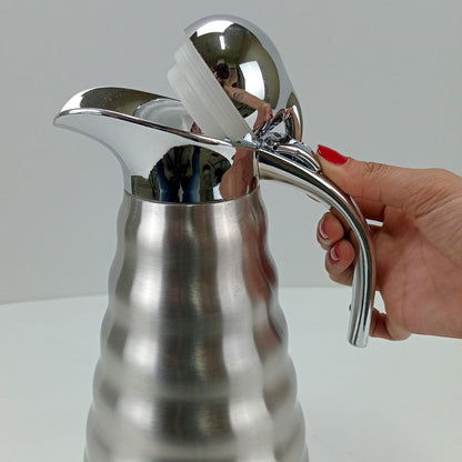 Garrafa Térmica Inox Muller 1,6L Parede Dupla Prata 26x19x15cm