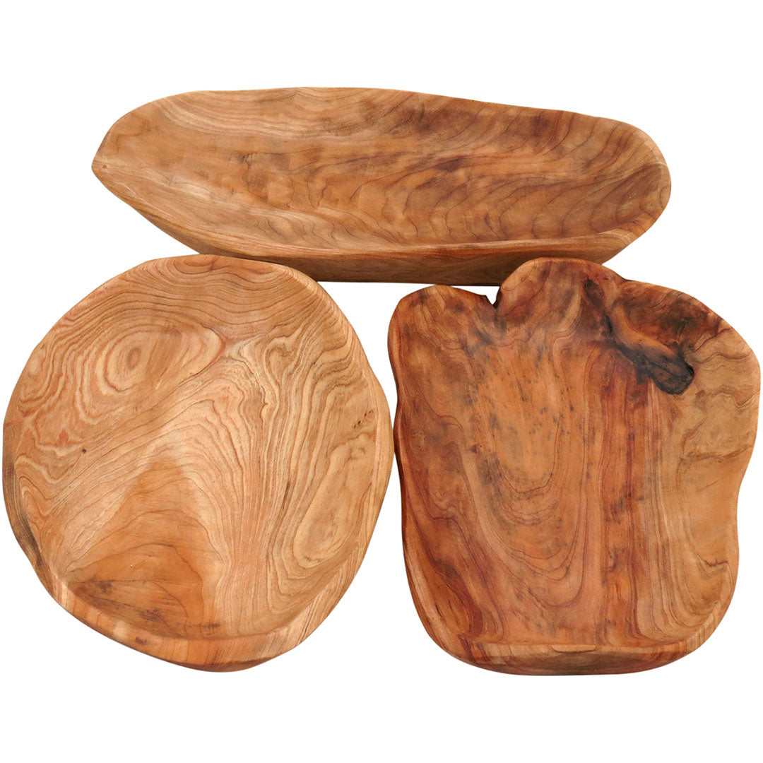 Centro de Mesa Decorativo Madeira Natural 5x33x21cm Wood