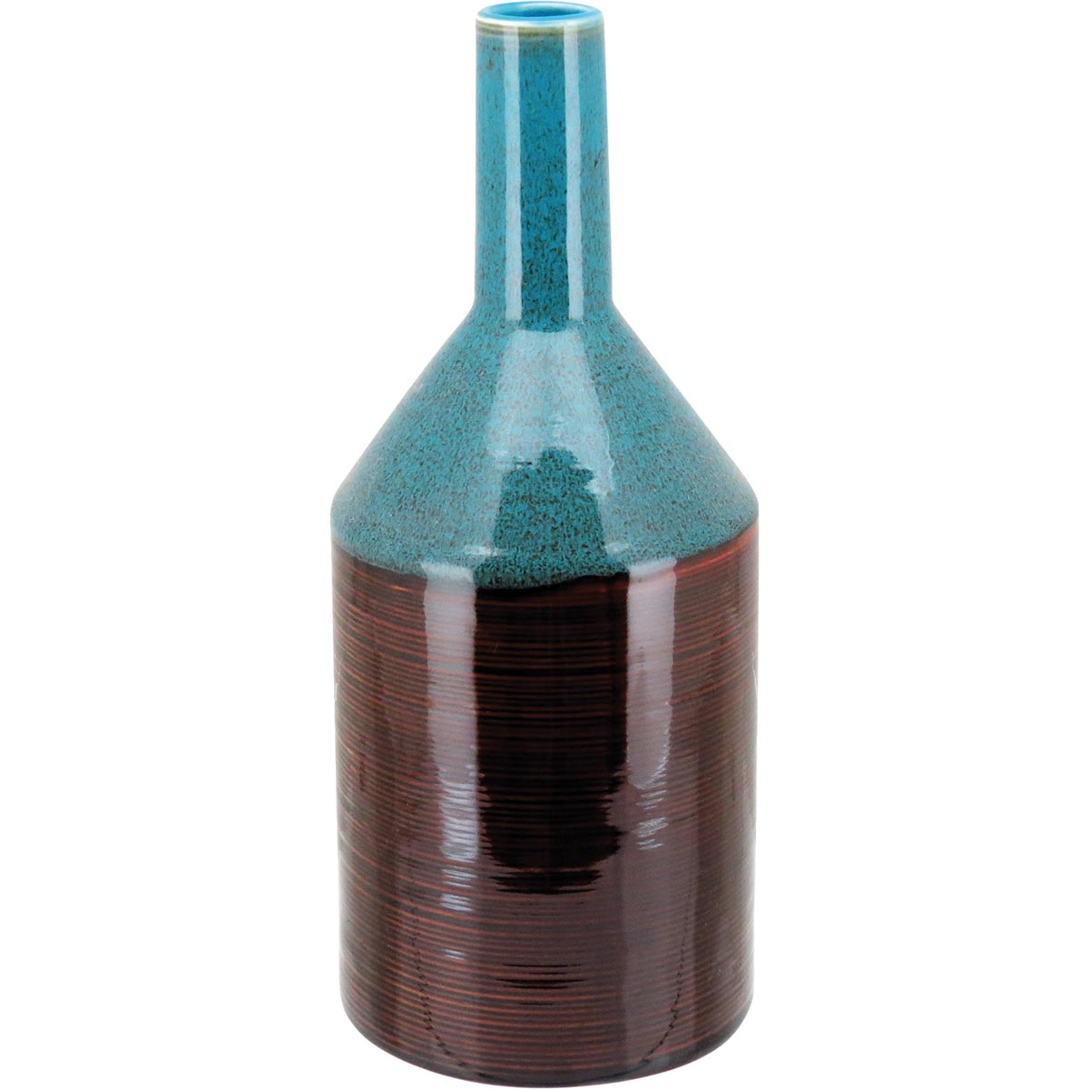 Garrafa Decorativa Java Cerâmica Marrom 26x11cm à Prova de Vazamentos